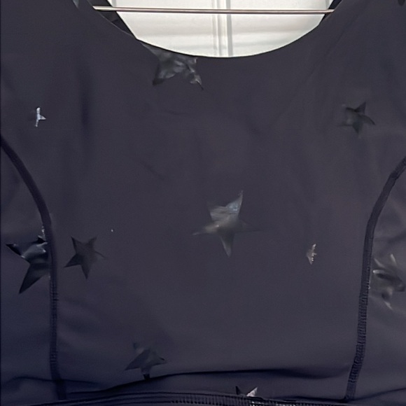 Mono B Black Star Foil print Sports Bra 1X new - Picture 3 of 7